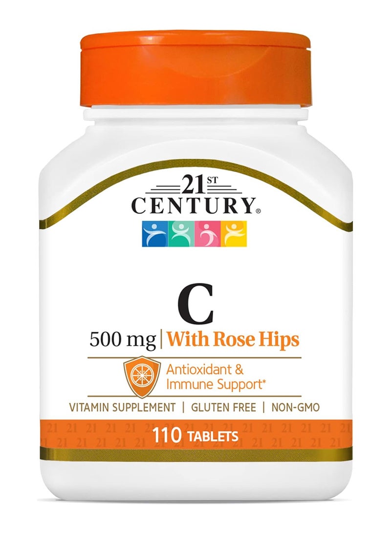 21st Century C 500 mg with Rose HIPS - 110 Tablets - Image 1